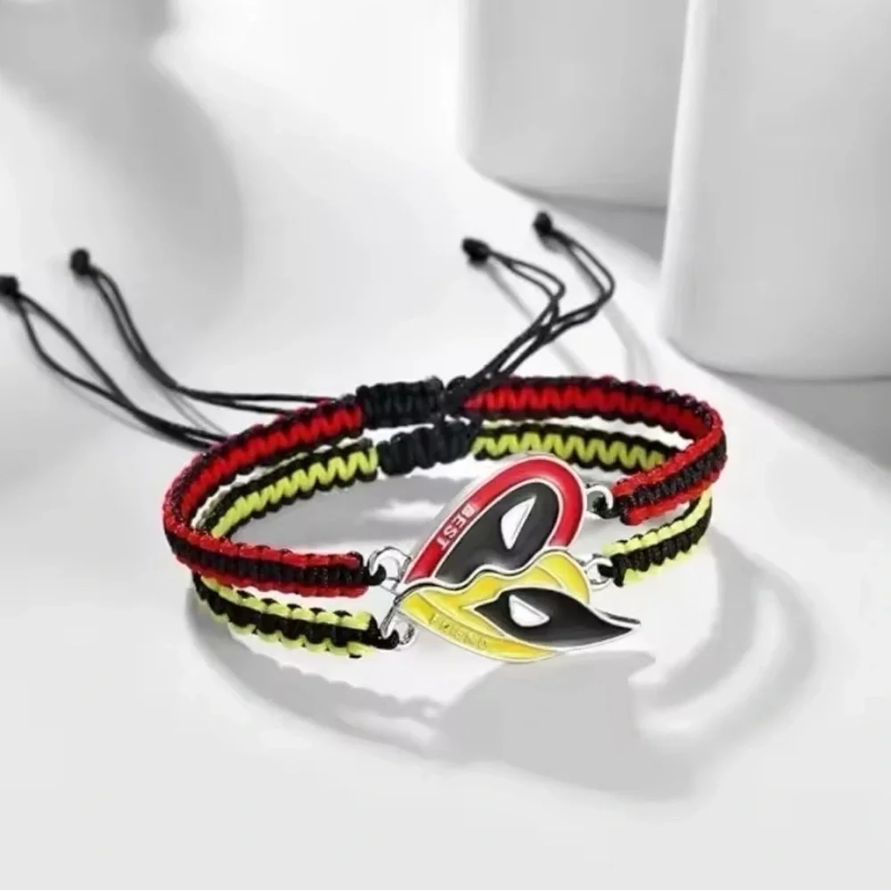 Marvel Deadpool & Wolverine BFF Woven Adjustable Bestie Friendship Bracelet